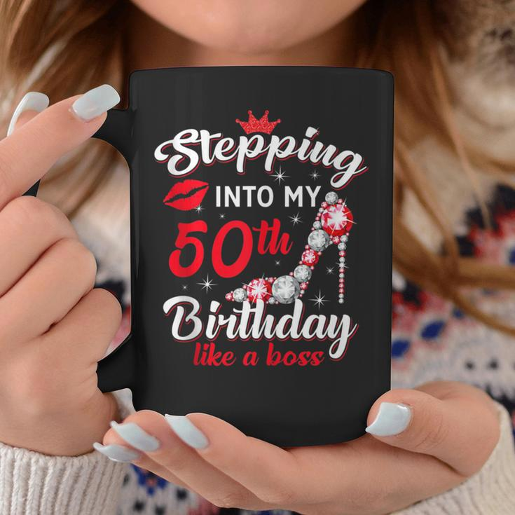 Stepping Into My 50Th Birthday Like A Boss 50 Years Old Coffee Mug Unique Gifts