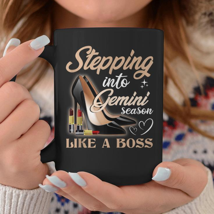 Stepping Into Gemini Season Like A Boss Zodiac Birthday Coffee Mug Unique Gifts