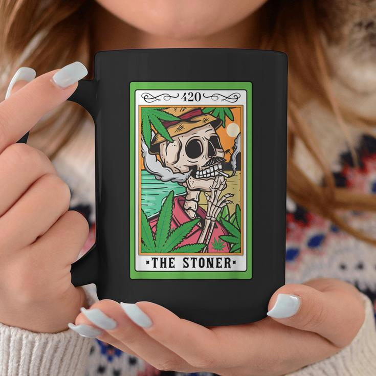 The Stoner Tarot Card Skeleton Cannabis Weed Lover Marijuana Coffee Mug Funny Gifts