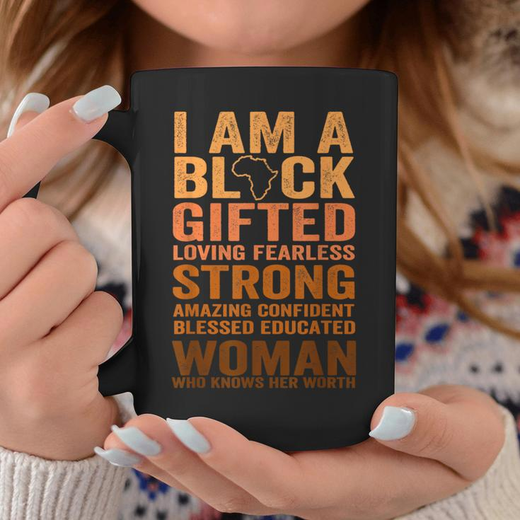 I Am Strong Black Woman Blessed Educated Black History Month Coffee Mug Personalized Gifts