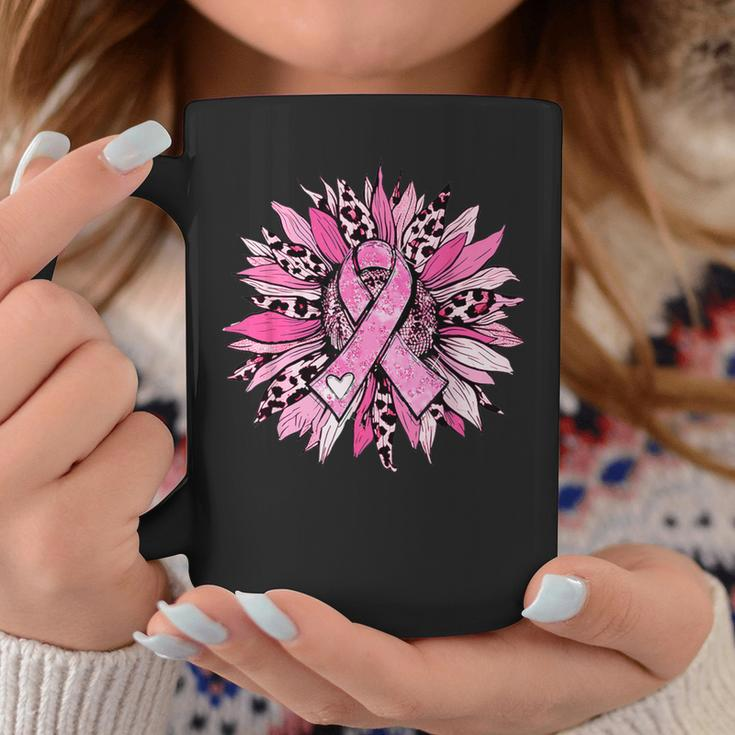 Sunflower Pink Breast Cancer Awareness Girls Warrior Coffee Mug Unique Gifts