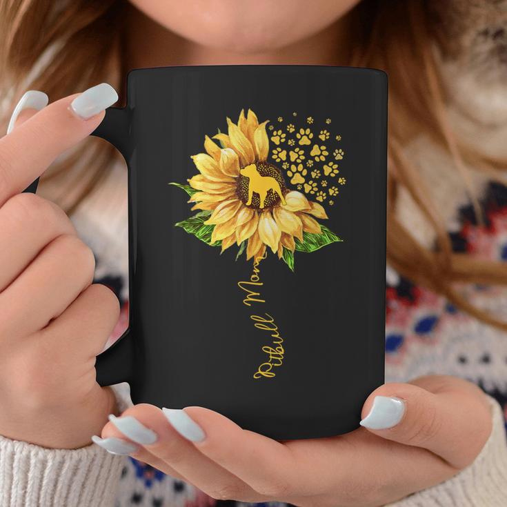 Sunflower Pitbull Mom Dog Lover Mother's Day Dog Coffee Mug Unique Gifts