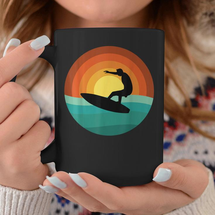 Sunset Surfing Silhouette Retro Wave Rider Coffee Mug Unique Gifts