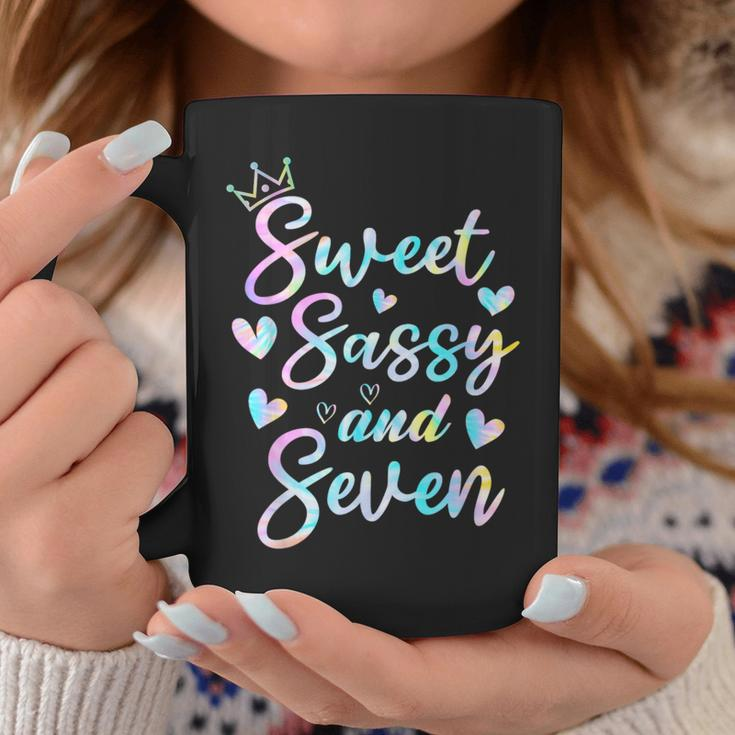 Sweet Sassy And Seven 7Th Birthday 7 Years Old Princess Girl Coffee Mug Unique Gifts