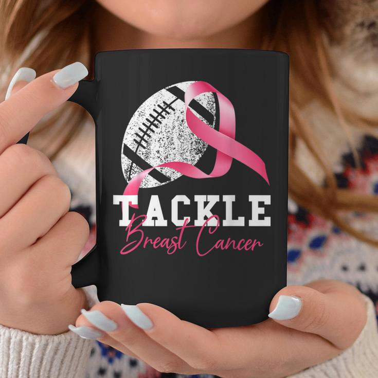 Tackle Breast Cancer Football Survivor Pink Ribbon Awareness Coffee Mug Unique Gifts