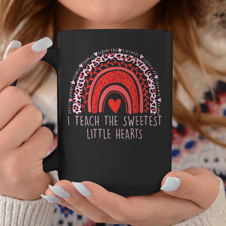 I Teach The Sweetest Hearts Rainbow Teacher Valentines Day Coffee Mug Unique Gifts