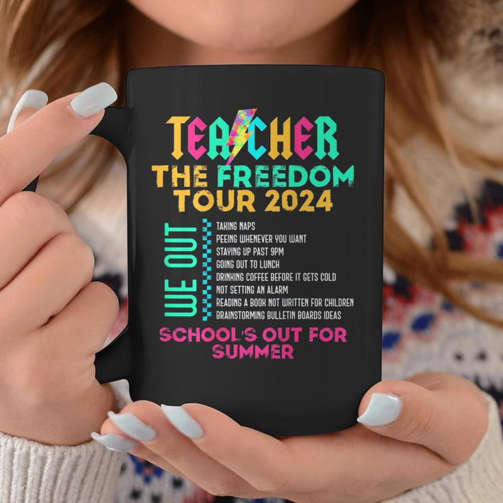 Teacher The Freedom Tour 2024 School's Out For Summer Back Coffee Mug Funny Gifts