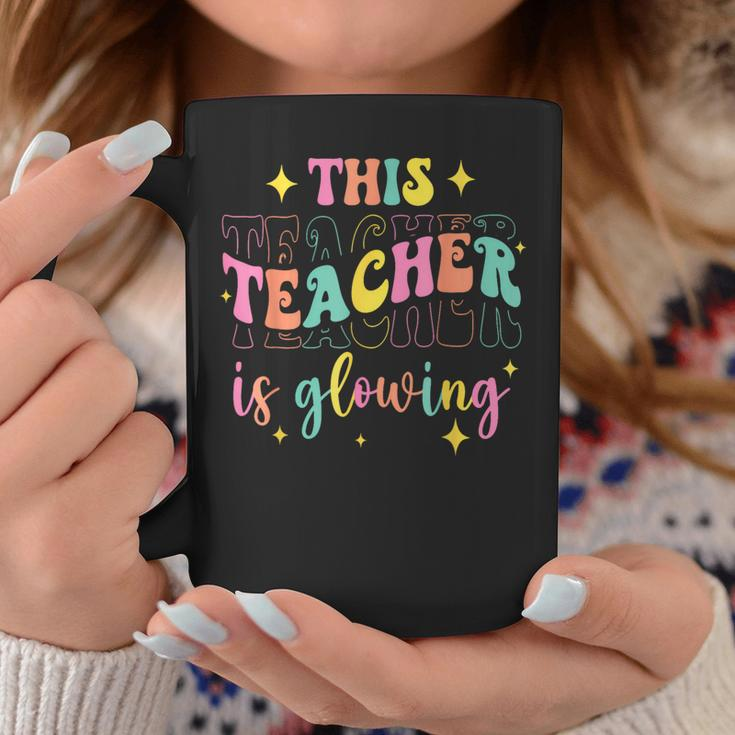 This Teacher Is Glowing Hello Summer A End Of School Coffee Mug Funny Gifts