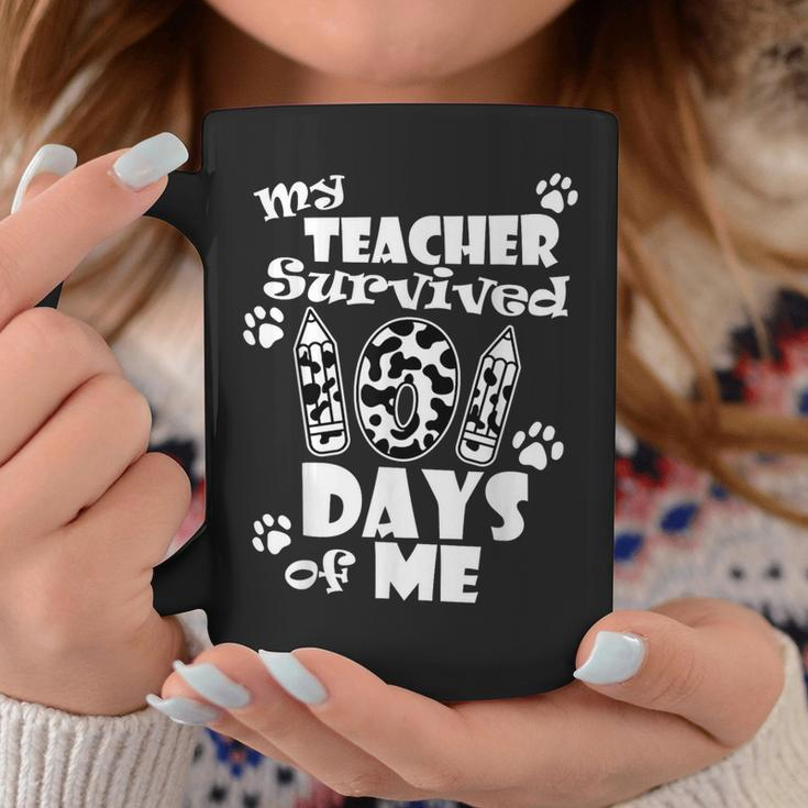 My Teacher Survived 101 Days Of Me School Dalmatian Dog Coffee Mug Unique Gifts