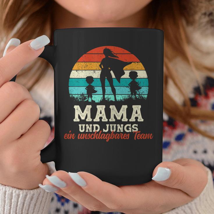 Team Mama Zwei Söhne Superheld Muttertag Stolze Super Mama Tassen Lustige Geschenke