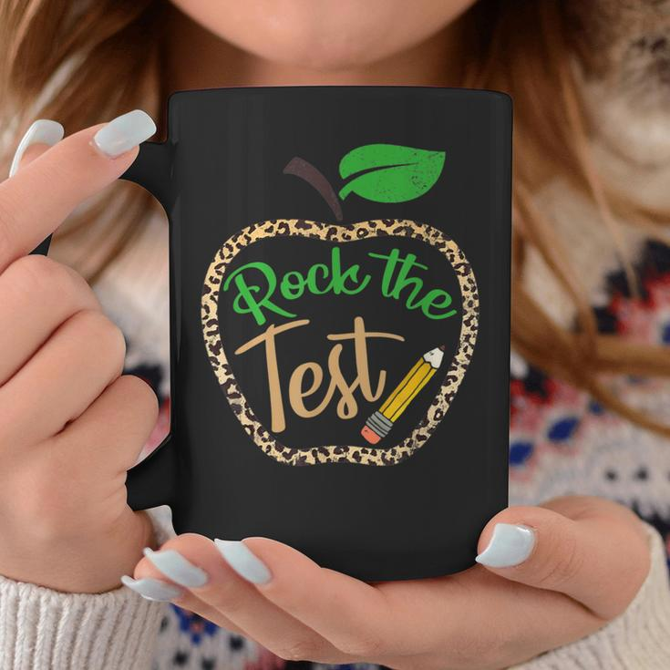Test Day Rock The Test Teacher Testing Day Donut Stress Coffee Mug Unique Gifts