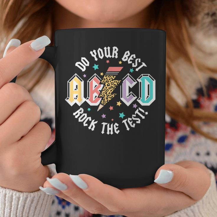 Test Day Teachers Boys Girls Abcd Rock The Test Testing Day Coffee Mug Funny Gifts