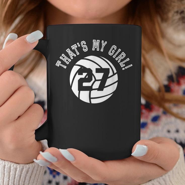 That's My Girl 27 Volleyball Player Mom Or Dad Coffee Mug Unique Gifts
