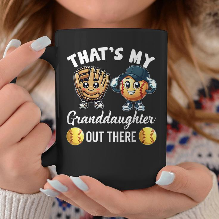 That's My Granddaughter Out There Softball Grandpa Grandma Coffee Mug Funny Gifts