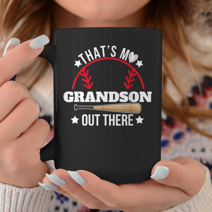 That's My Grandson Out There Baseball Grandma Grandpa's Day Coffee Mug Funny Gifts