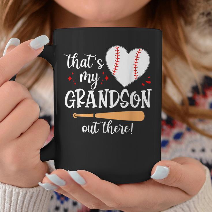 Thats My Grandson Out There Baseball Grandma Mom Coffee Mug Funny Gifts