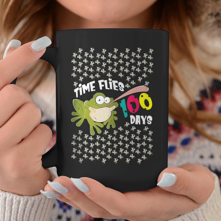 Time Flies 100 Days Teacher Student Frog Fly School Coffee Mug Unique Gifts