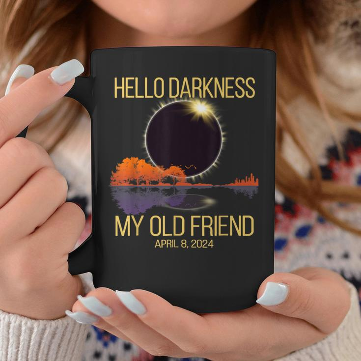 Total Solar Eclipse 040824 Hello Darkness My Old Friend Coffee Mug Personalized Gifts
