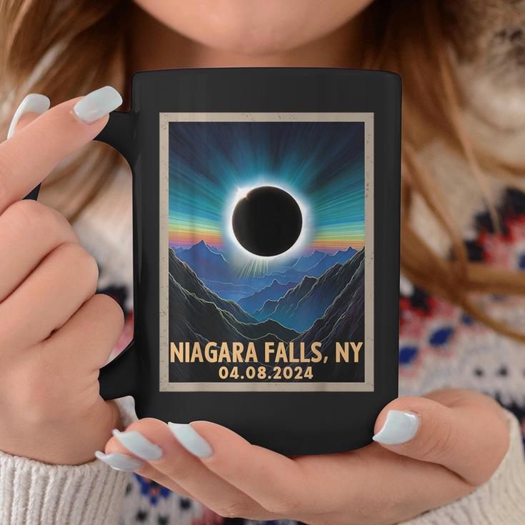 Total Solar Eclipse 2024 Niagara Falls New York Vintage Coffee Mug Unique Gifts