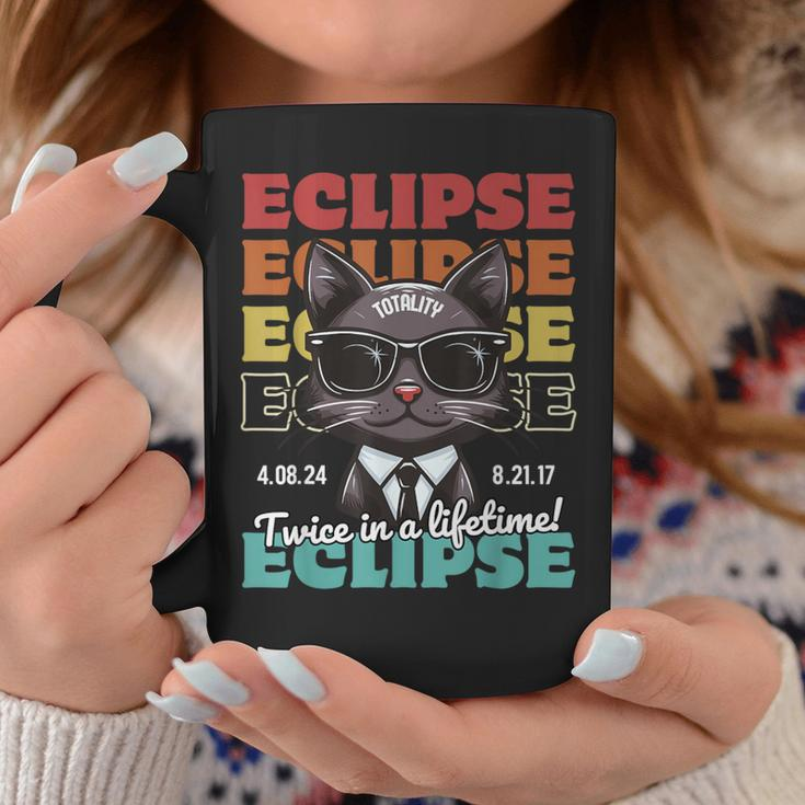 Total Solar Eclipse 2024 Twice In A Lifetime Totality Cat Coffee Mug Unique Gifts