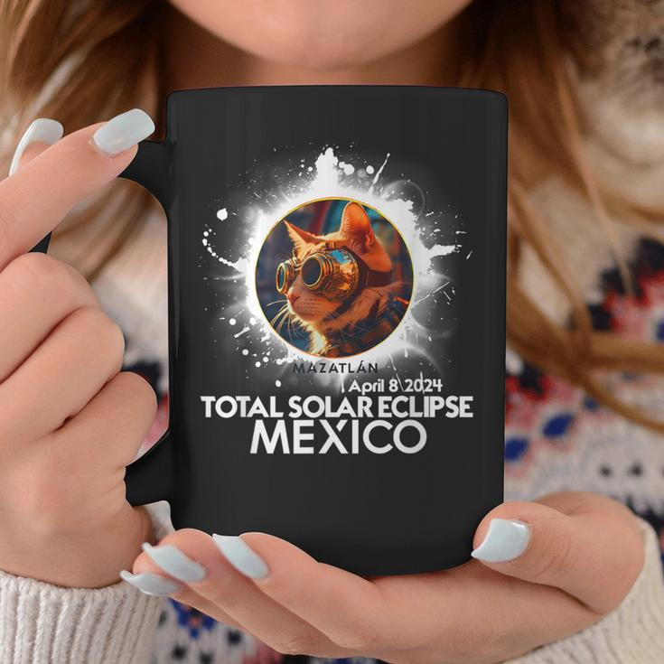 Total Solar Eclipse Mazatlan Mexico 2024 Astronomy Cat Coffee Mug Unique Gifts