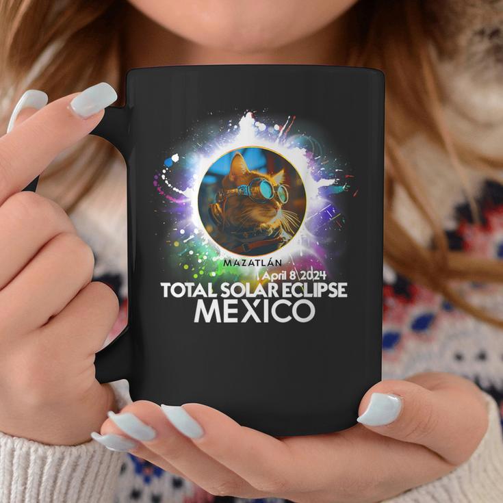 Total Solar Eclipse Mazatlan Mexico 2024 Cat Totality Coffee Mug Unique Gifts