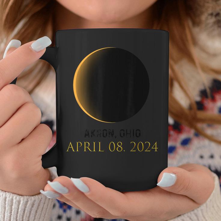 Total Solar Eclipse Spring April 8 2024 Akron Ohio Coffee Mug Unique Gifts