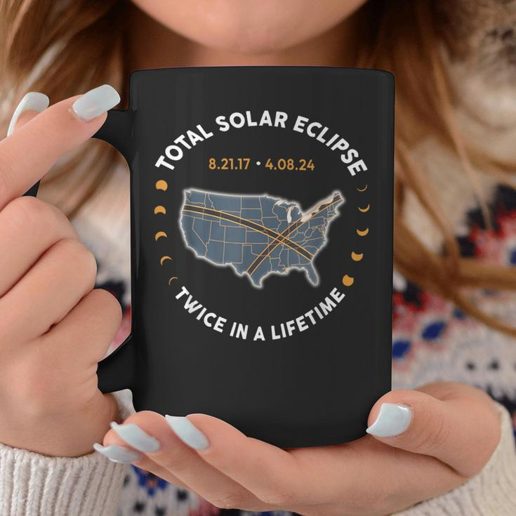 Total Solar Eclipse Twice In A Lifetime 2017 2024 Usa Map Coffee Mug Unique Gifts