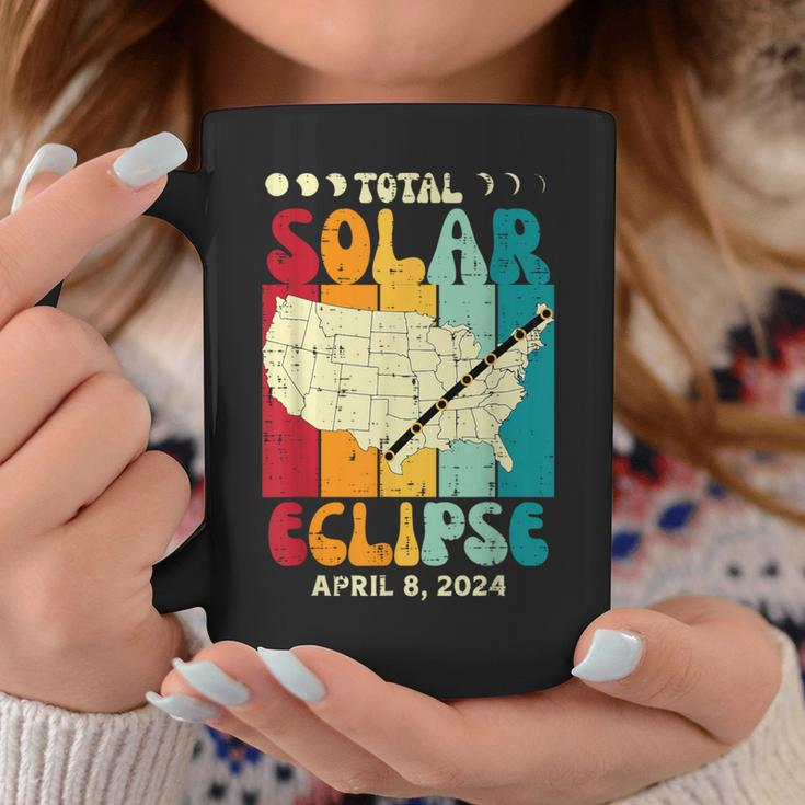 Total Solar Eclipse Usa Map Retro April 8 2024 Kid Coffee Mug Unique Gifts