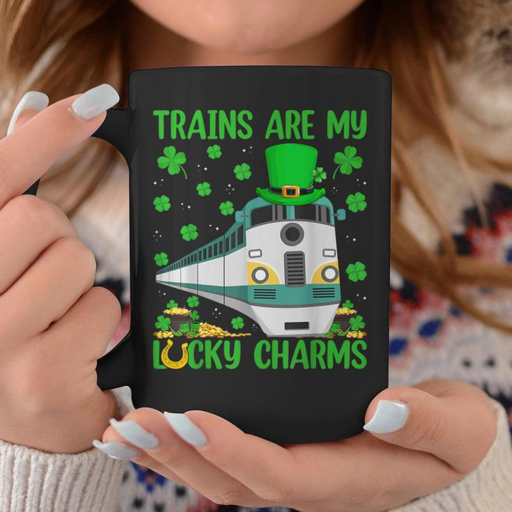 Trains Are My Lucky Charms Train St Patrick's Day Coffee Mug Unique Gifts