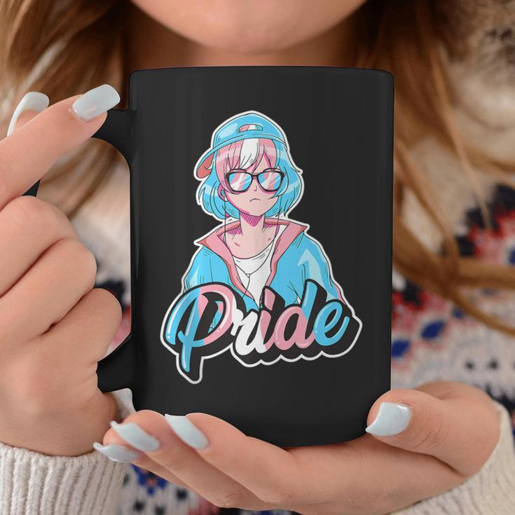 Transgender Pride Japanese Cool Anime Girl Trans Flag Coffee Mug Unique Gifts