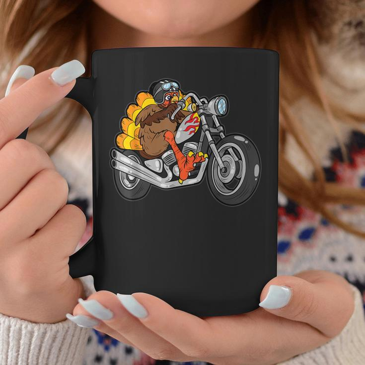 Turkey Riding Motorcycle Thanksgiving Day Cool Fall Autumn Coffee Mug Unique Gifts