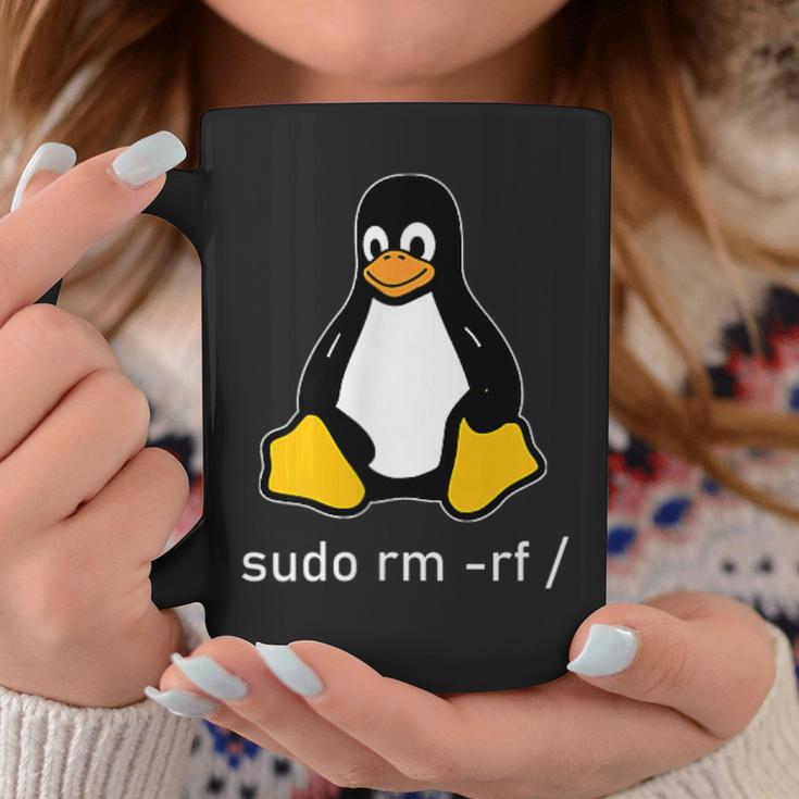 Tux Linux Penguin Sudo Rm -Rf Computer Science Tassen Lustige Geschenke