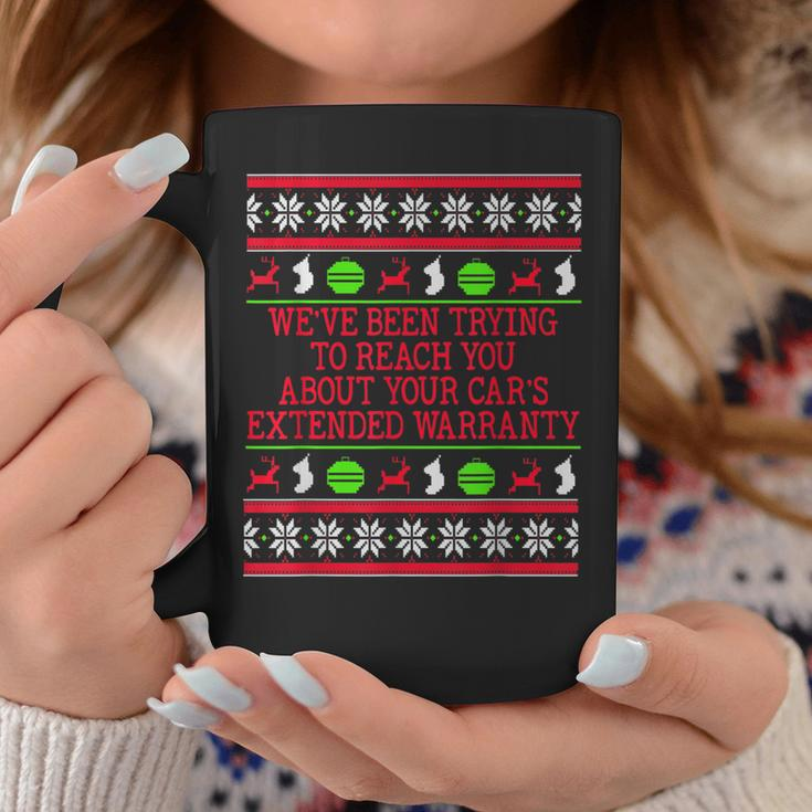 Ugly Christmas Sweater Car's Extended Warranty Meme Graphic Coffee Mug Unique Gifts