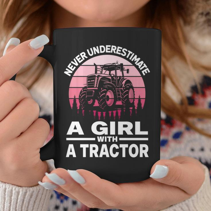 Never Underestimate A Girl With A Tractor Farmer Coffee Mug Funny Gifts