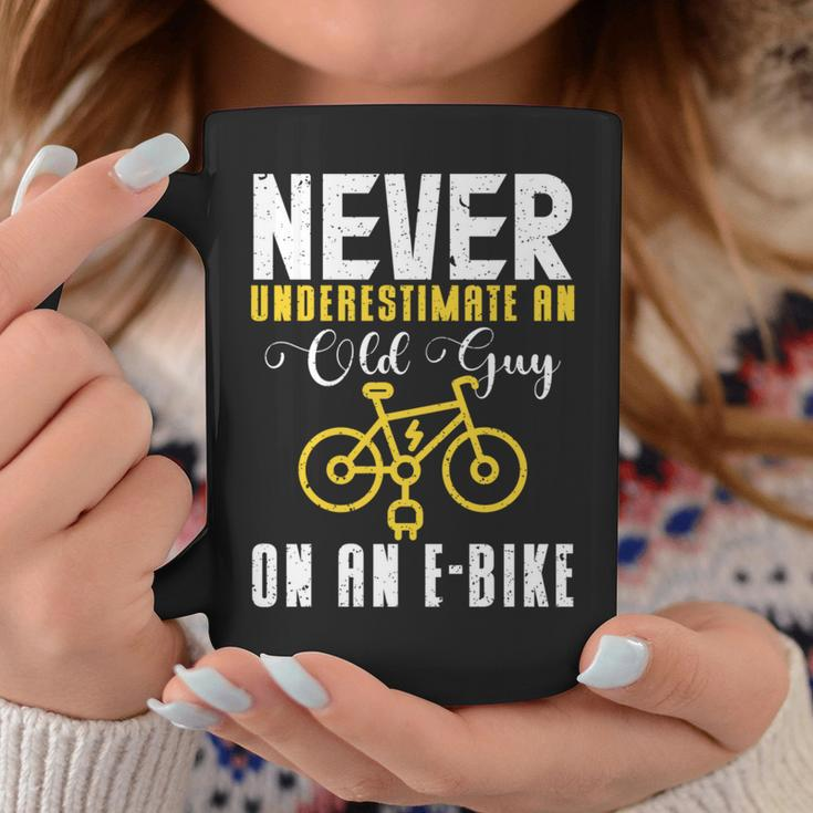 Never Underestimate An Old Guy On A Bicycle E-Bike Quote Coffee Mug Funny Gifts