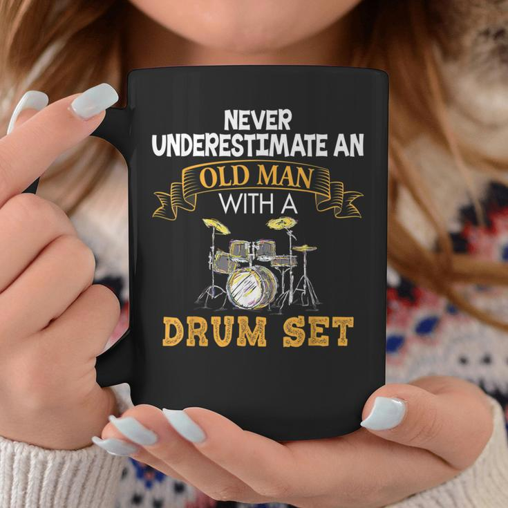 Never Underestimate An Old Man With A Drum Set Father's Day Coffee Mug Personalized Gifts