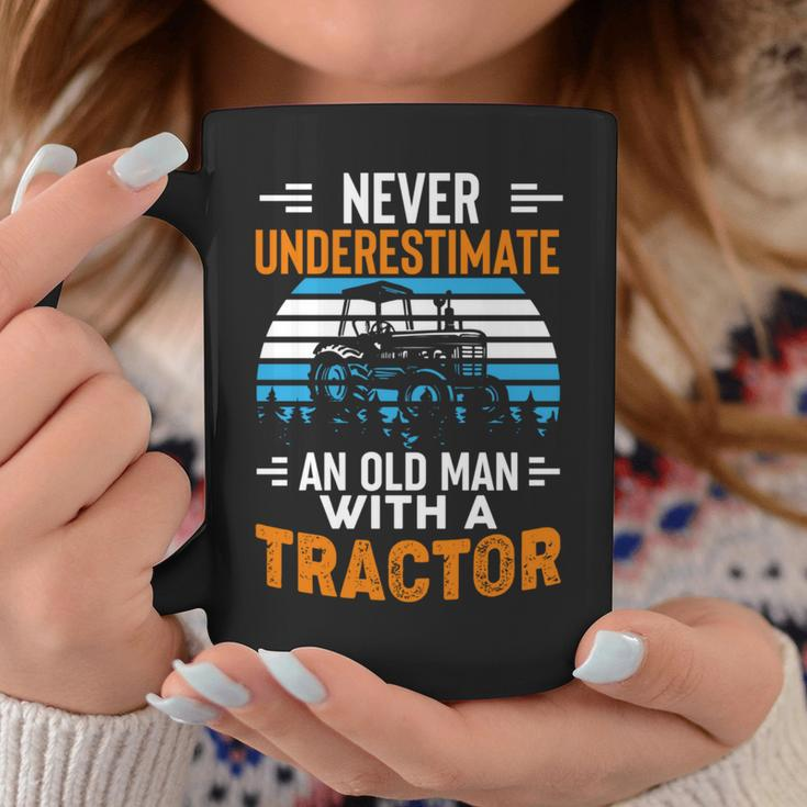 Never Underestimate An Old Man Tractor Farmer Dad Men Coffee Mug Funny Gifts