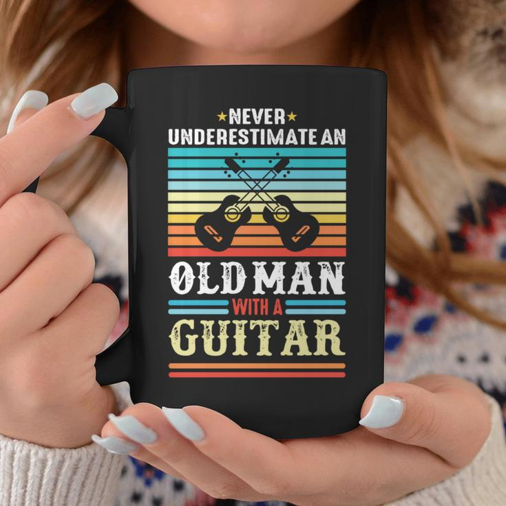 Never Underestimate An Old Man With A Guitar Acoustic Guitar Coffee Mug Unique Gifts