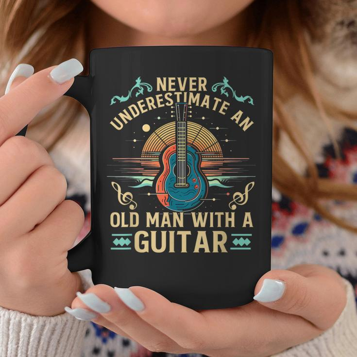 Never Underestimate An Old Man With A Guitar Acoustic Player Coffee Mug Unique Gifts