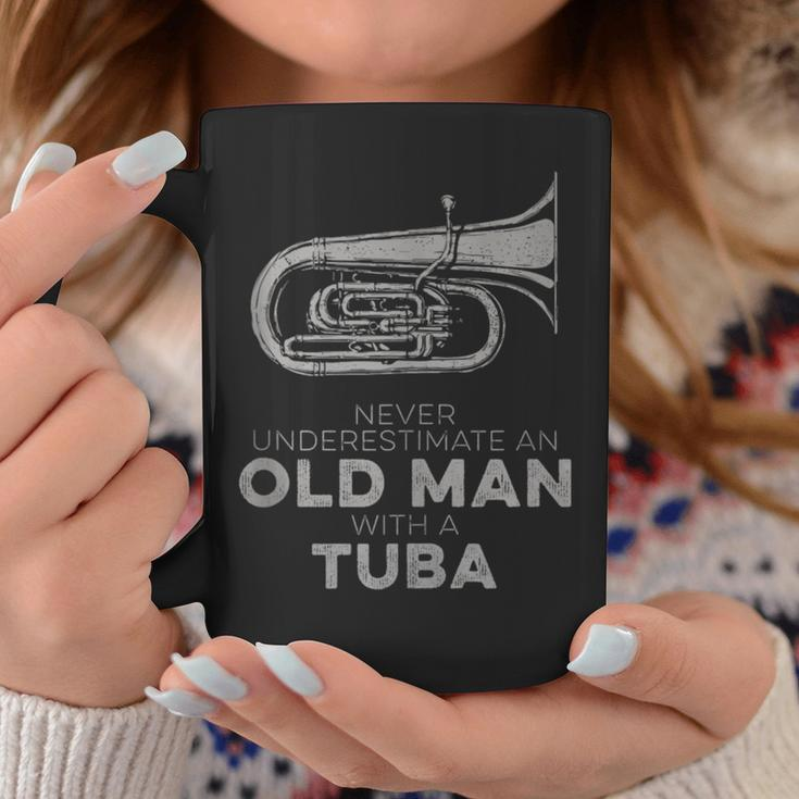 Never Underestimate An Old Man With A Tuba Vintage Novelty Coffee Mug Unique Gifts