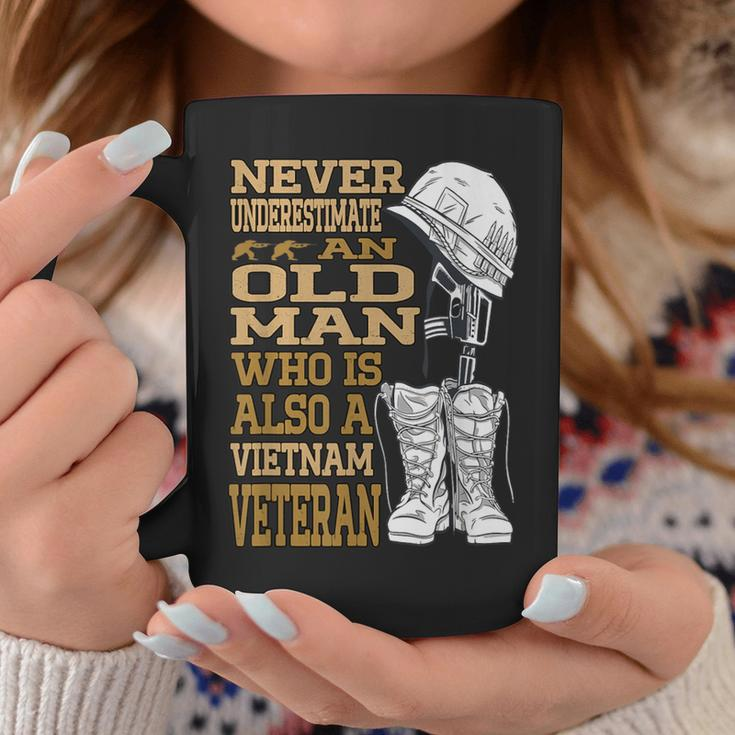 Never Underestimate An Old Man Vietnam Veteran Patriotic Dad Coffee Mug Unique Gifts