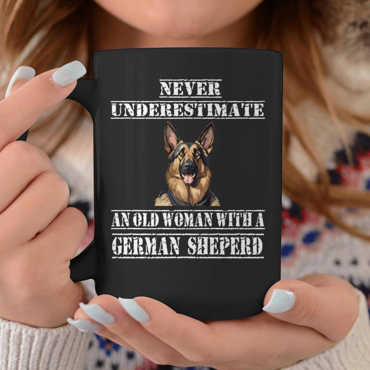 Never Underestimate An Old Woman With A German Sheperd Coffee Mug Unique Gifts