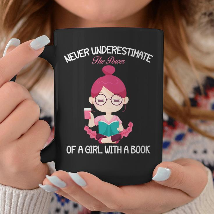 Never Underestimate The Power Of A Girl With A Book Lover Coffee Mug Personalized Gifts