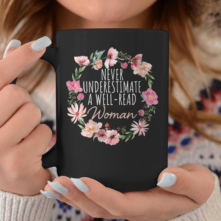 Never Underestimate Well-Read Woman Coffee Mug Unique Gifts