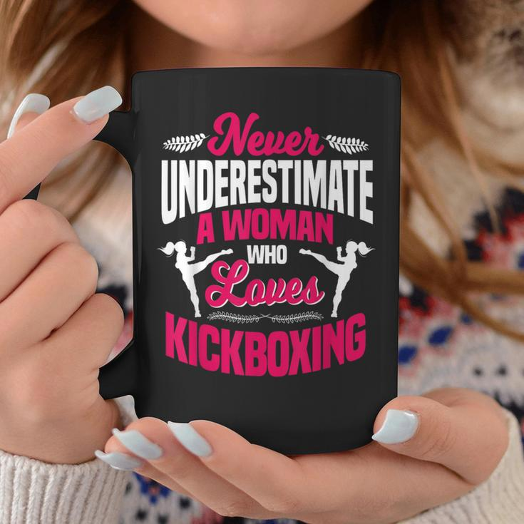Never Underestimate A Woman Who Loves Kickboxing Kickboxer Coffee Mug Unique Gifts