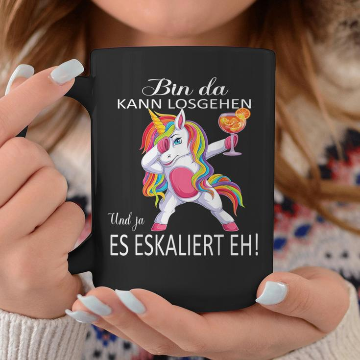 With Unicorn Bin Da Kann Losgehen Und Ja Es Escaliert Eh Tassen Lustige Geschenke