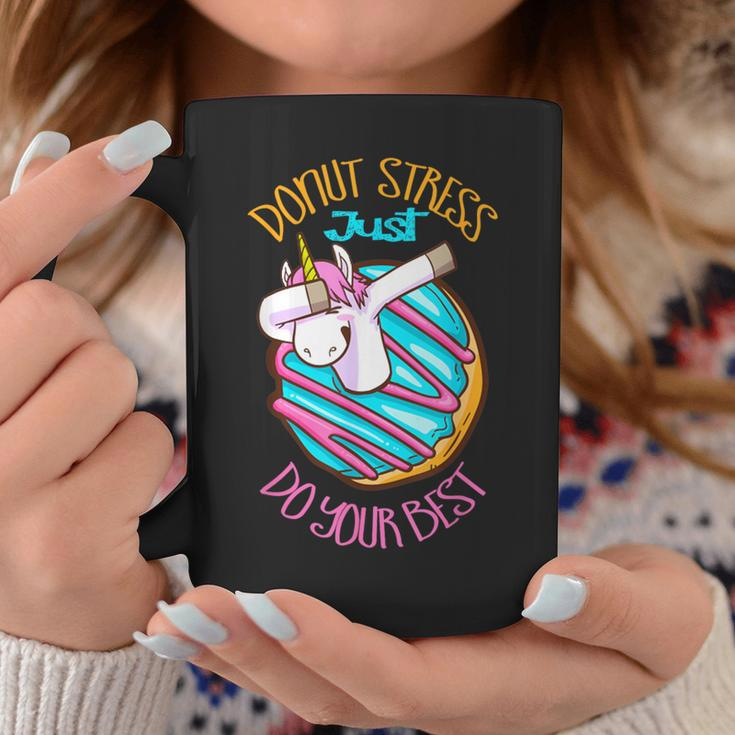 Unicorn Donut Stress Just Do Your Best Teacher Testing Day Coffee Mug Unique Gifts
