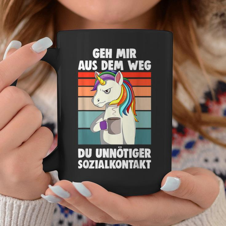 Unicorn Geh Mir Aus Dem Weg Du Unnötiger Sozialkontakt German S Tassen Lustige Geschenke