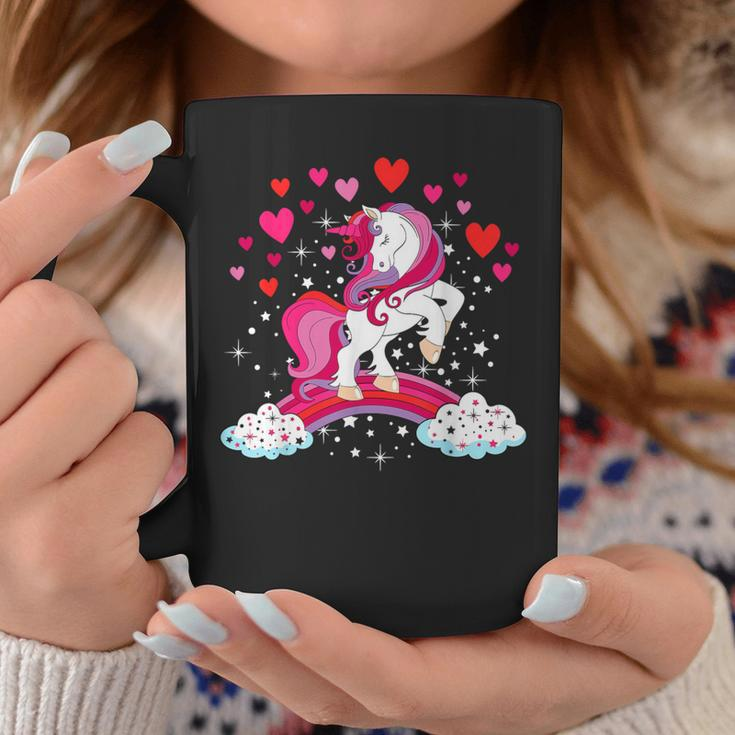 Unicorn Valentines Day Toddler Girl Love Heart Rainbow Coffee Mug Personalized Gifts